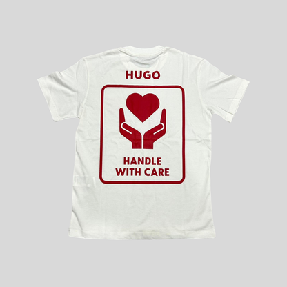 Hugo Boss Beyaz Sırt Detaylı T-Shirt